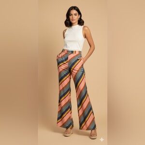 Mustard Seed Boutique Multicolor Striped Wide Leg Pants size Medium